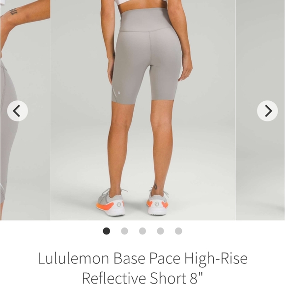 Lululemon Base Pace HR Short 8" *Reflective In Gull Grey NWT - Picture 2 of 8